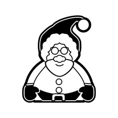 cartoon santa claus icon over white background vector illustration