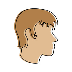 man blonde avatar head sideview icon image vector illustration design 