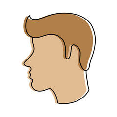 man blonde avatar head sideview icon image vector illustration design 
