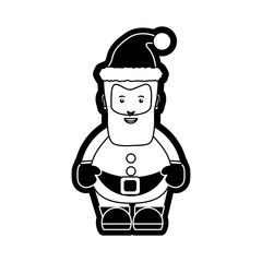 cartoon santa claus icon over white background vector illustration