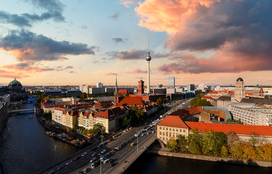 Landscape of the Berlin in the evening