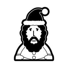 cartoon santa claus icon over white background vector illustration