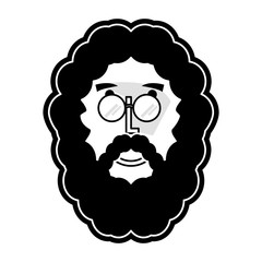 cartoon old man icon over white background vector illustration