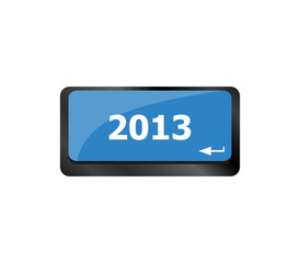 2013 new year keyboard key button close-up