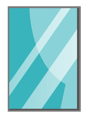 Mirror with blurry reflection. Furniture for interior and decoration. Vector cartoon illustration isolated on white background.