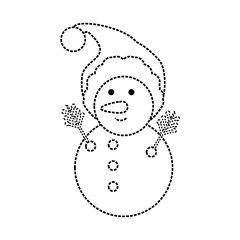 cartoon snowman icon over white background vector illustration