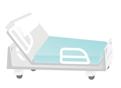 Empty mobile medical bed