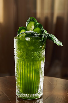 Cool cucumber cocktail with mint