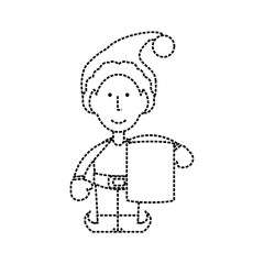 cartoon Santa helper icon over white background vector illustration