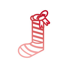 christmas sock icon over white background vector illustration