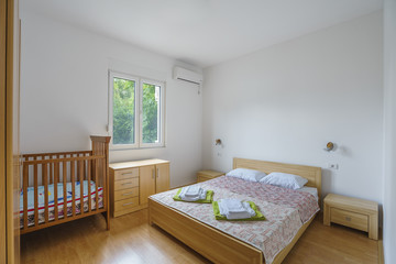 Interior of a bedroom in a private villa