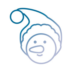 cartoon snowman icon over white background vector illustration