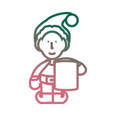 cartoon Santa helper icon over white background vector illustration