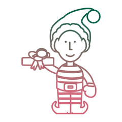 cartoon Santa helper icon over white background vector illustration