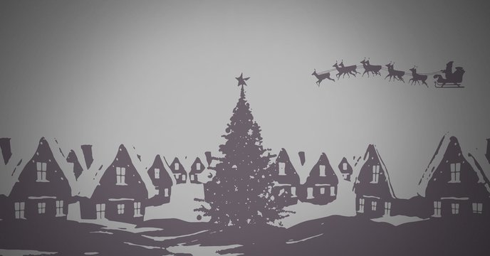 grey background with Winter Christmas warm clothes and Christmas