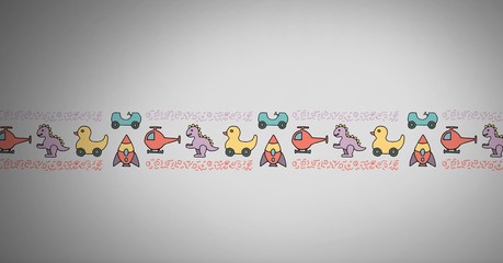 toy pattern on grey background