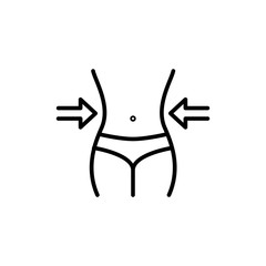 thin line slim diet icon on white