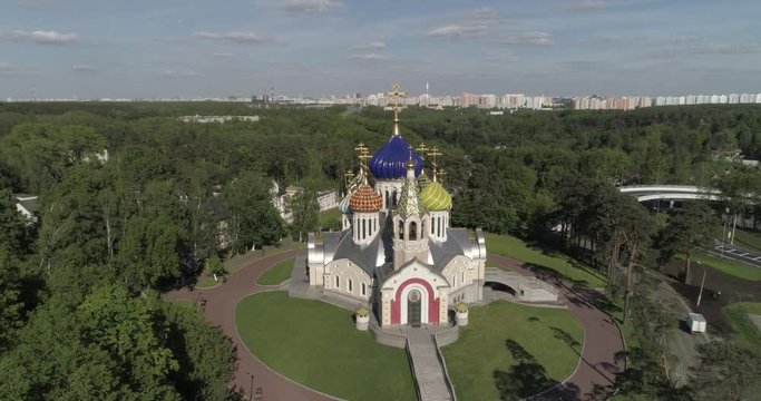 Temple of Prince Igor of Chernigov in Peredelkino Aerial