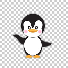 Fototapeta premium Cute penguin isolated on a transparent background.