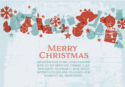 Christmas Card with Grunge Background 1