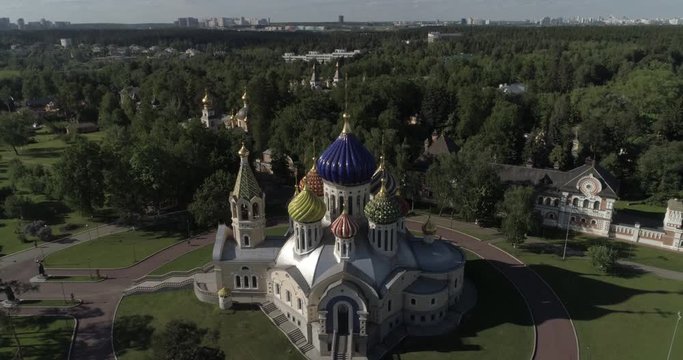Temple of Prince Igor of Chernigov in Peredelkino Aerial