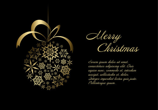 Christmas Card with Black and Gold Accents 1