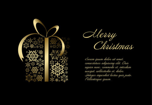 Christmas Card with Black and Gold Accents 2