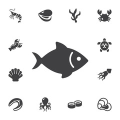 Fish icon vector isolated