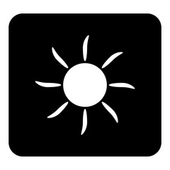 Vector illustration icon of the sun. Vector white illustration on black background