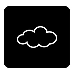 Vector cloud icon illustration. Vector white illustration on black background