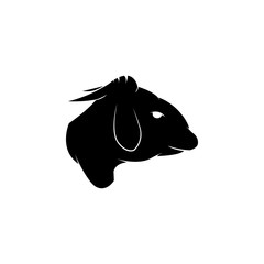 Black silhouette of sheep head icon