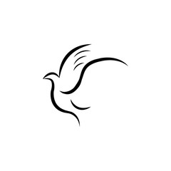 Silhouette dove icon