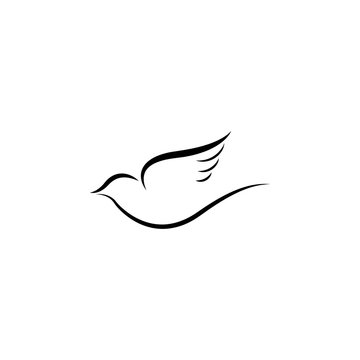 recommend clip art: Silhouette dove icon