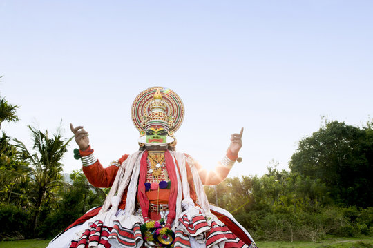 Traditional Kathakali Dancer. Kerala. India.