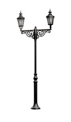 lamppost for two lamps isolated