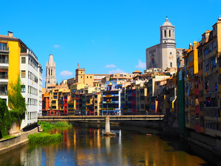Fototapeta na wymiar Landscape of the city of Girona, Spain
