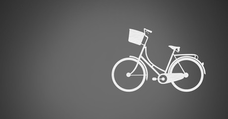 Bicycle on grey background