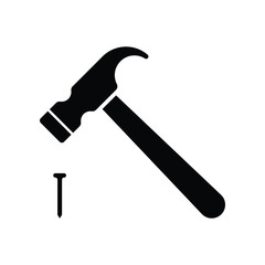Cartoon Hammer and Nail Icon