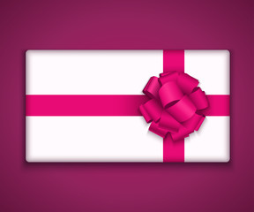 Vector modern gift box with bow ribbon