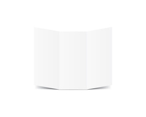 Blank Trifold Paper Leaflet mockup vector on white background. Mockup concept