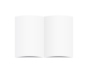 Blank White paper 2 pages opening mockup vector on white background. Mockup concept