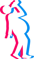 3d effekt dimensional crew bierbauch fett dick bier krug oktoberfest trinken feiern party alkohol flasche