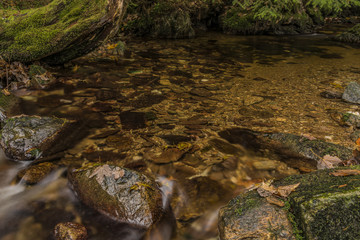 Javori creek in Krkonose mountains in autumn day