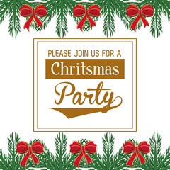 Christmas part invitation card icon vector illustration graphic design