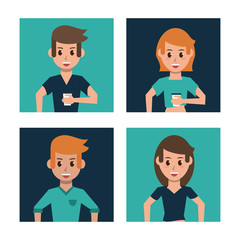 Couple friends cartoon icon vector illustration graphic design