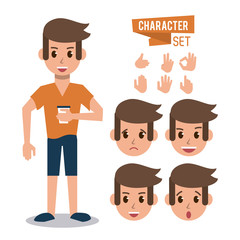 Man character cartoon icon vector illustration graphic design