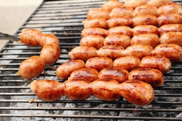 Grilled sausage asia is delicious in market