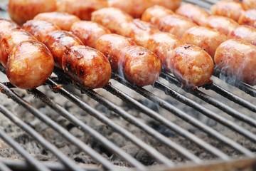 Grilled sausage asia is delicious in market