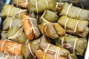 Sticky rice with coconut delicious ,Thai dessert