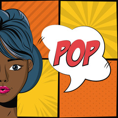 Woman pop art icon vector illustration graphic design